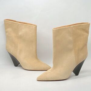 Isabel Marant Miyako 90MM Suede Cone-Heel Booties size 38